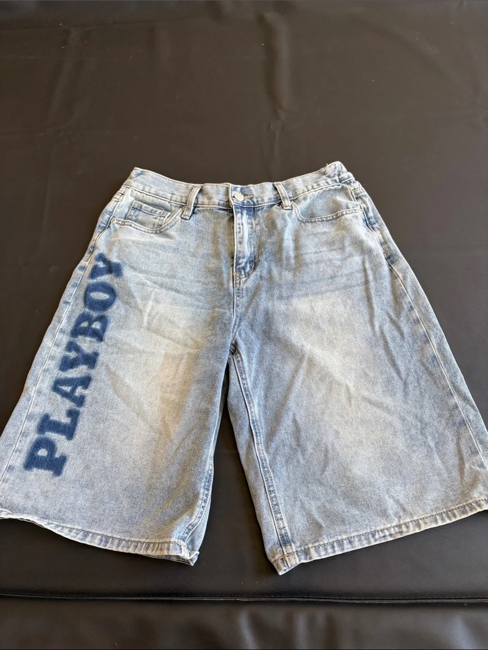 Playboy Y2K Denim Long Shorts Logo Graphic Size 7